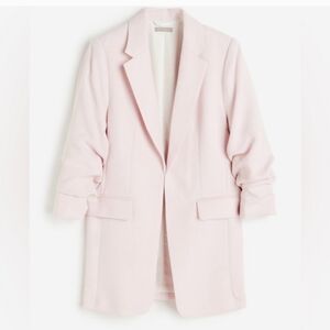 H&M Pink Gathered Sleeve Blazer Jacket